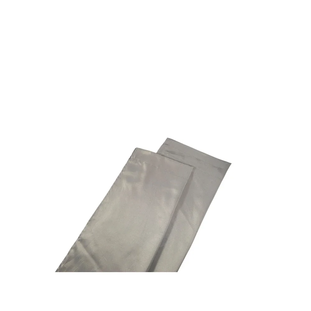 Pair of Gray Faux Silk Curtains Drapes Satin Rod Pocket 2 Panels 84 Long